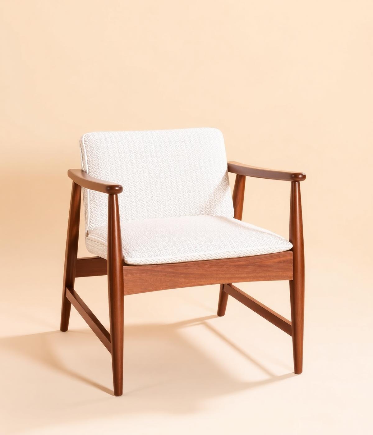 Walnut & Boucle Armchair